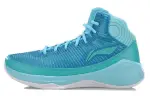 Li Ning Quickness III Cushioning Slip Resistant Abrasion Resistant High top Basketball Shoes Unisex Aqua Blue