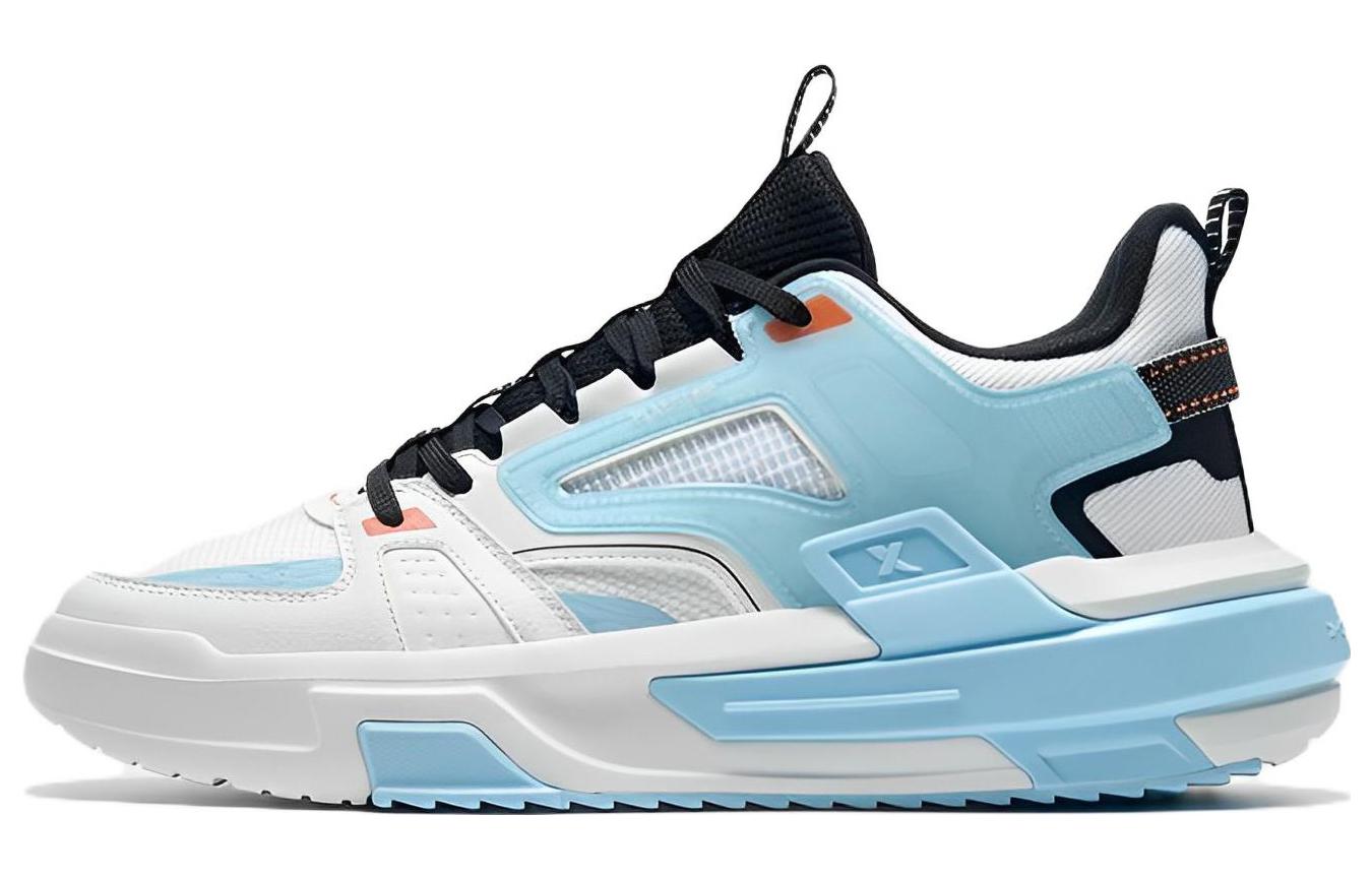 XTEP Takeover Cushioning Slip Resistant Abrasion Resistant Low top Performance Basketball Shoes Men’s Blue White