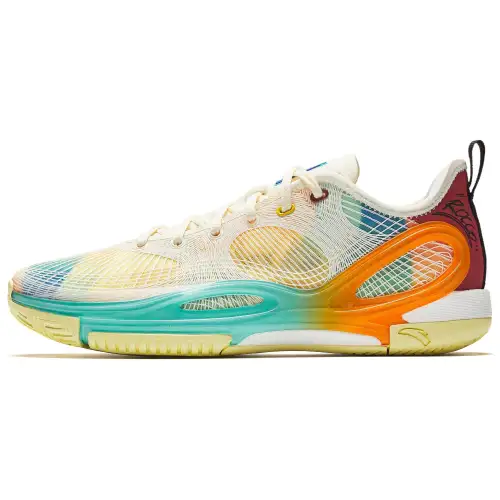 Anta Splash 7 Low top Full Length Nitrogen Technology Basketball Shoes Men's White Red Orange