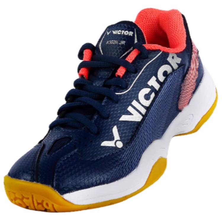 VICTOR Slip Resistant And Breathable Height Increasing Low top Badminton Shoes Women’s Navy Blue Red