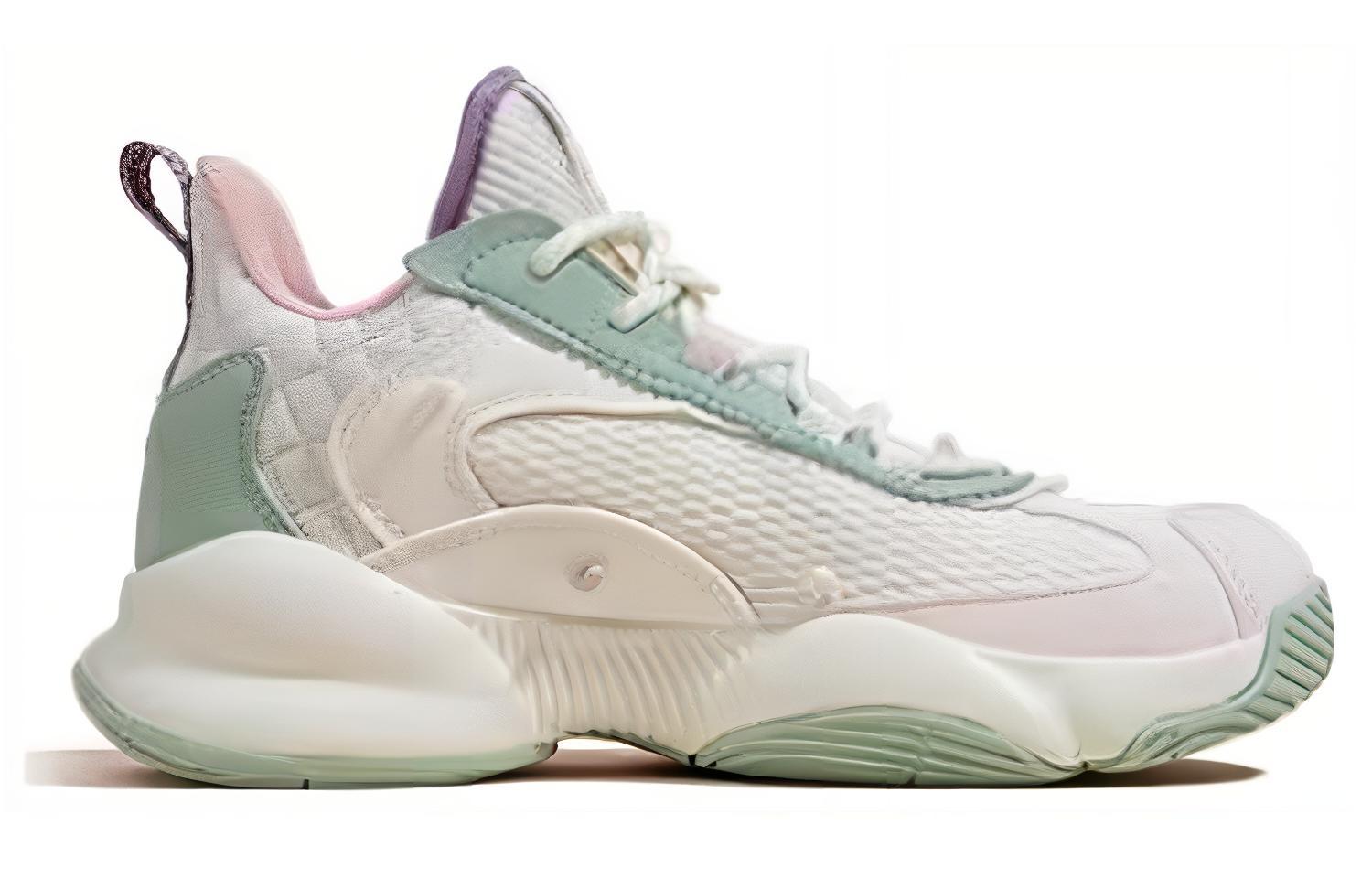 QIAODAN Cushioning, Wear Resistant High top Basketball Shoes Women’s Ivory/Jade Green