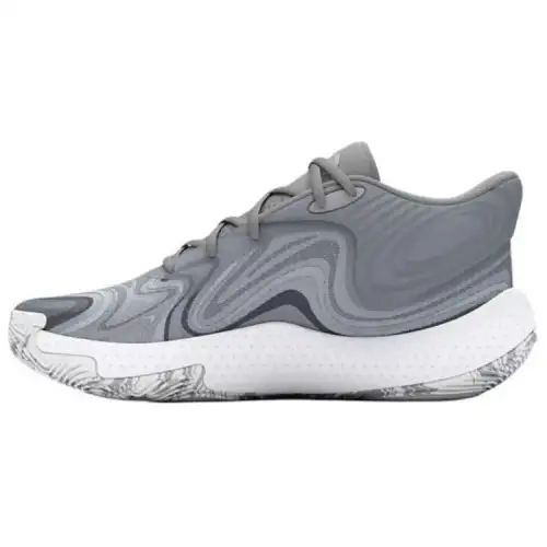 Under Armour Slip Resistant Abrasion Resistant Slip Resistant Abrasion Resistant Mid top Basketball Shoes Unisex Gray