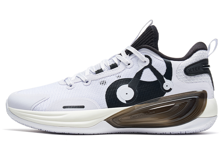 XTEP Slip Resistant Abrasion Resistant Low top Basketball Shoes Men’s White Black