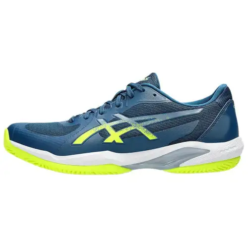 Asics SOLUTION SWIFT FF 2 Abrasion Resistant Low top Tennis Shoes Men's Gray Blue Yellow