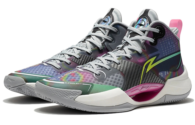 Li Ning Basketball Shoes Men’s Mid Top Brick Gray