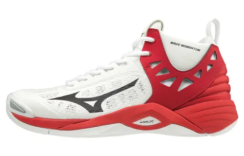 Mizuno Momentum Volleyball Shoes Unisex Mid Top White/Red