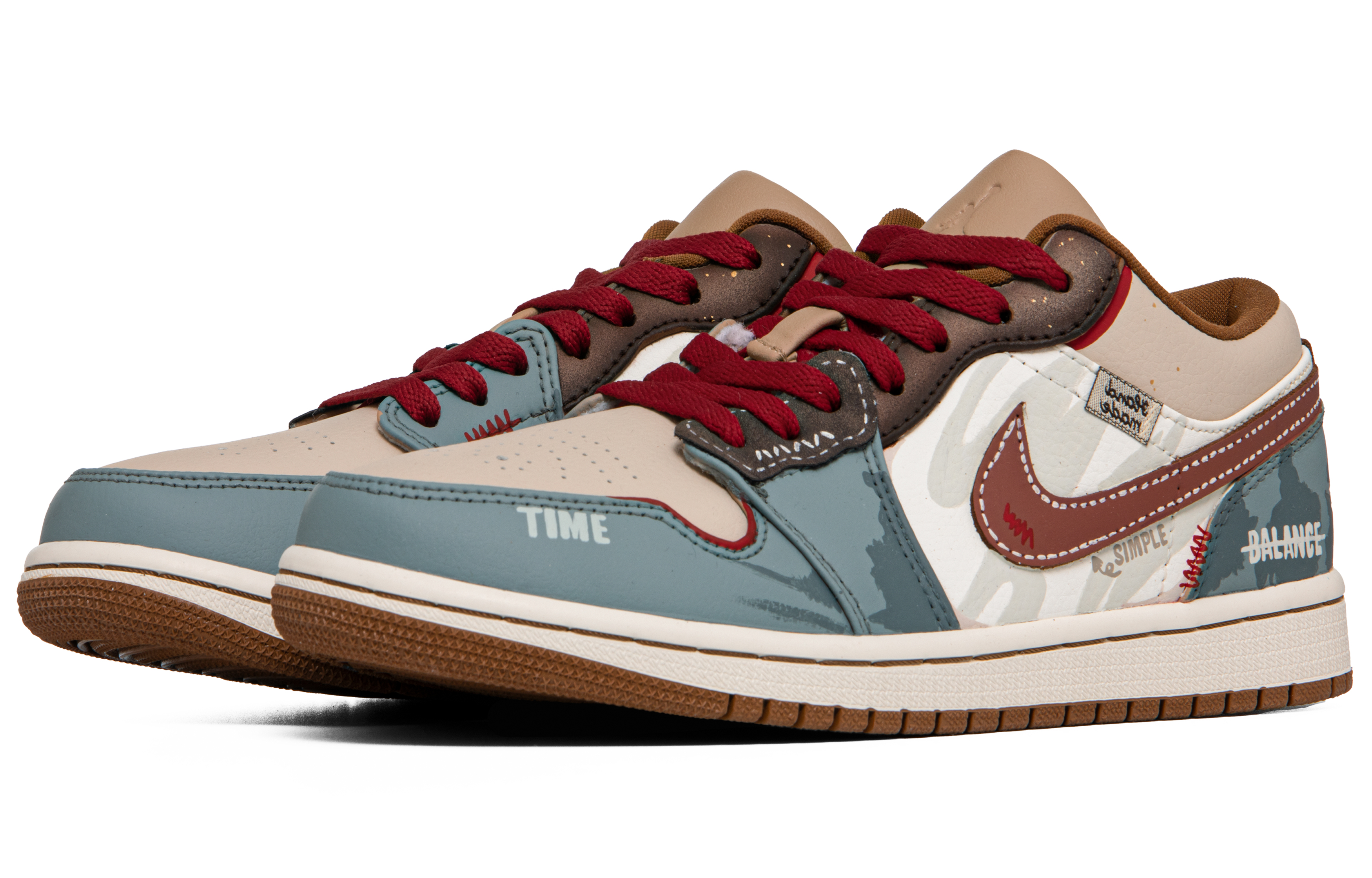 Jordan Air Jordan 1 Moonset Abrasion Resistant Breathable Low top Vintage Basketball Shoes Men’s Haze Blue Brown