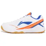 Li Ning Rubber Comfortable Slip Resistant Abrasion Resistant Mid top Badminton Shoes Unisex Orange Colorful Blue