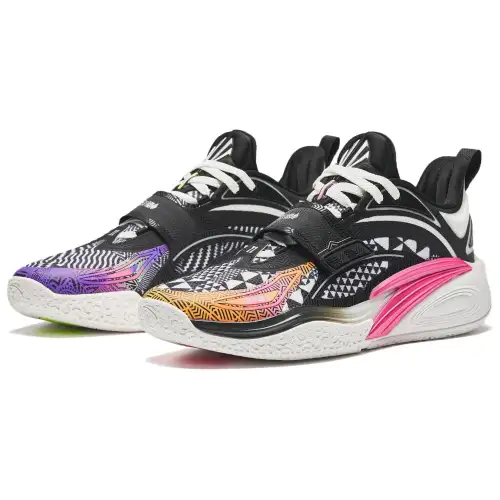 Anta KAI 1 Low top Basketball Shoes Men's Mismatched Black White