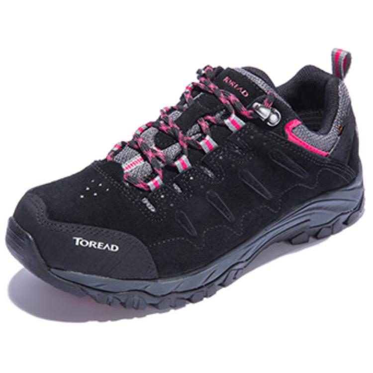 TOREAD Slip Resistant, Abrasion Resistant, Breathable Low top Mountaineering Shoes Women’s Black Red
