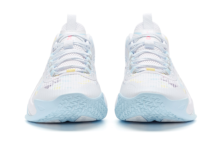 XTEP Slip Resistant Abrasion Resistant Cushioning Low top Basketball Shoes Men’s White Blue