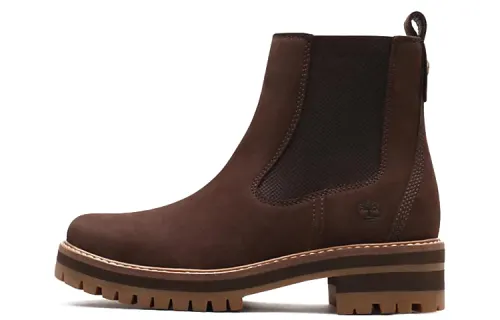 Timberland Courmayeur Valley Short Chelsea Boots Women's Brown Red