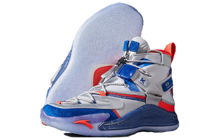 Anta KT5 KT Comfortable Non slip Lightweight High top Basketball Shoes Men’s White Blue