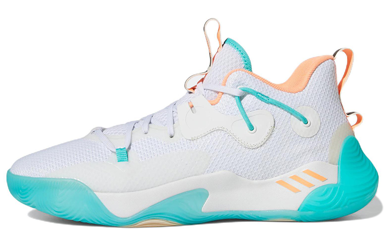 Мужские кроссовки adidas Harden Stepback 3 (бело-зеленые)