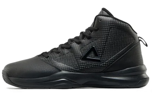 PEAK Textile, Artificial Leather Cushioning, Non Slip, And Waterproof Low top Basketball Shoes Men's Black Gray