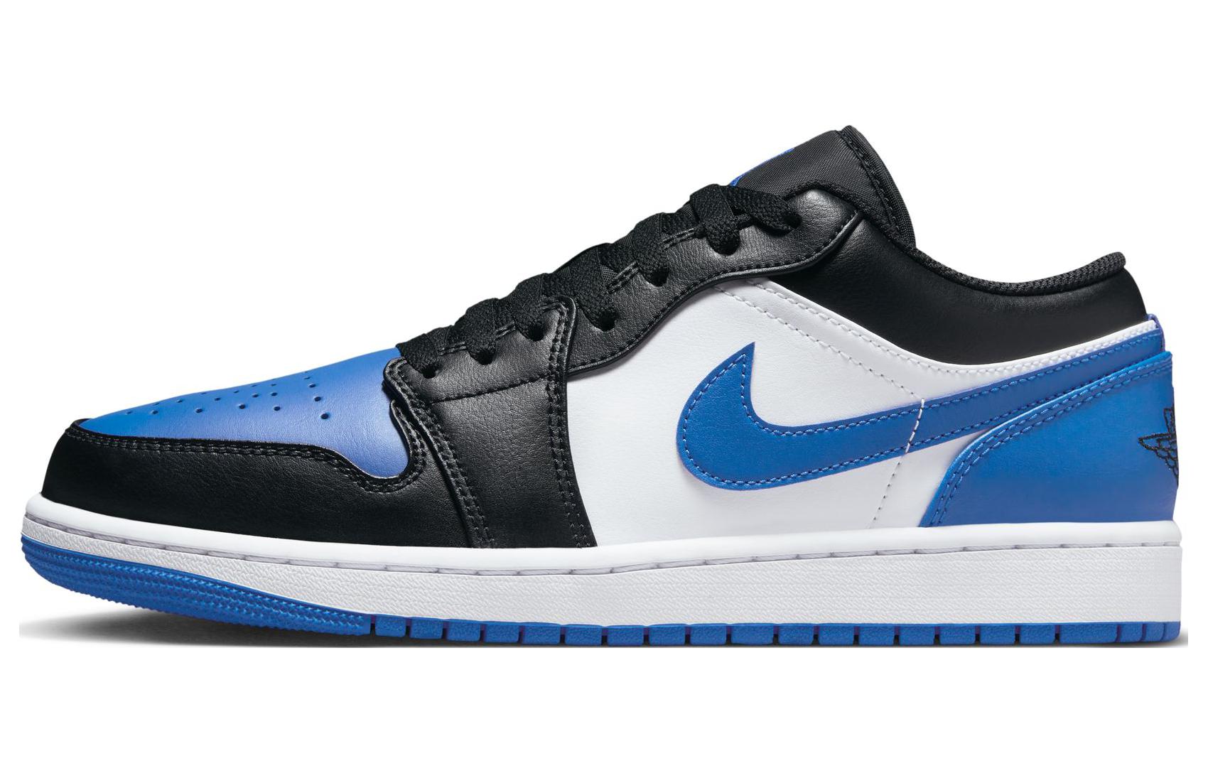 Jordan Air Jordan 1 Low \"Royal Toe\" Simple and comfortable low-top retro basketball shoes men's black blue and white