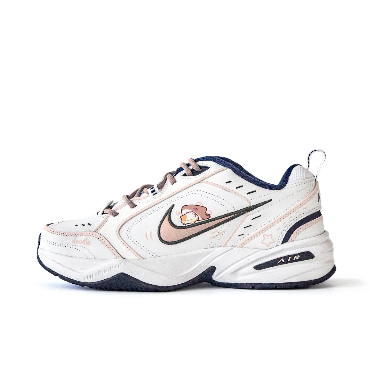 Nike Air Monarch 4 Slip Resistant Abrasion Resistant Low top Chunky Sneakers Unisex White