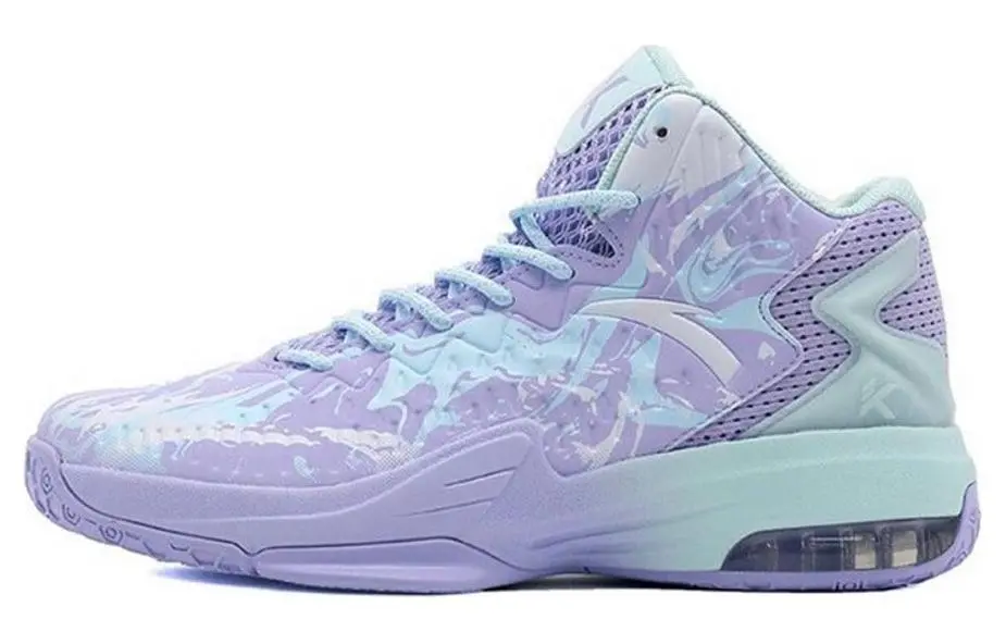 Anta KT3 KT Team Shock Absorbers Slip Resistant Abrasion Resistant High top Basketball Shoes Men's Purple Blue