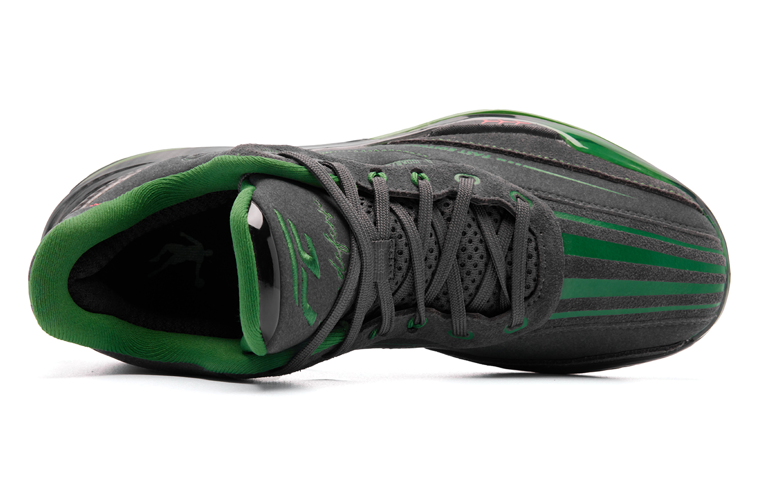 QIAODAN FE2.0 Basketball Shoes Men’s Low Top Lightning Gray Lotus Leaf Green