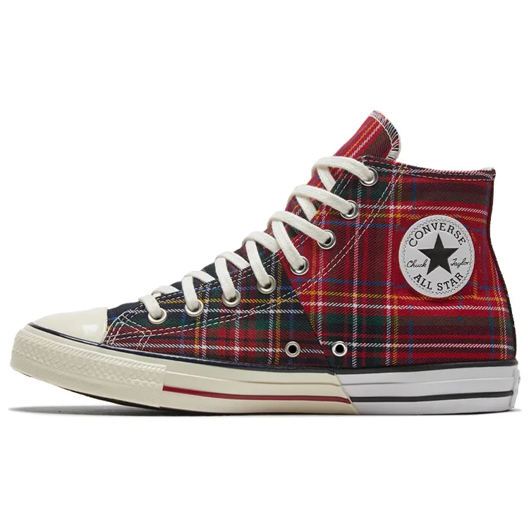 Converse Chuck Taylor All Star Hi Tartan Red Green Split
