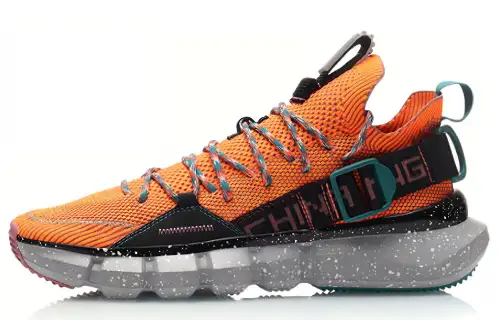 Li Ning Vintage Basketball Shoes Men's Low Top Orange/Black/White