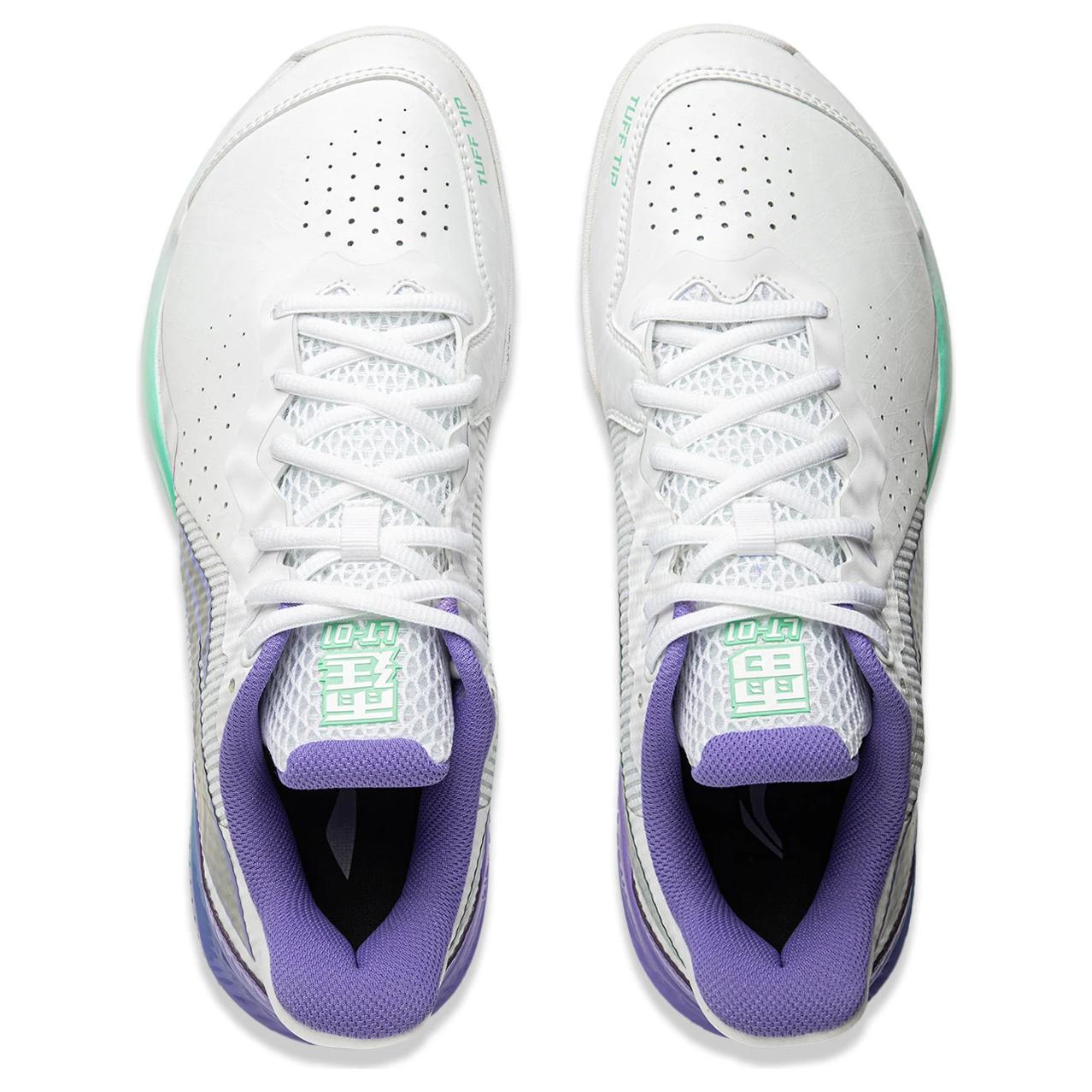 Li Ning Lightweight Rebound Low top Badminton Shoes Unisex White Purple