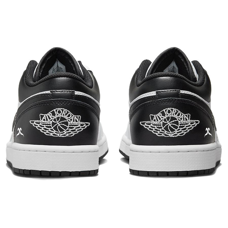 Jordan Air Jordan 1 Slip Resistant Abrasion Resistant Low top Vintage Basketball Shoes Men’s White Black