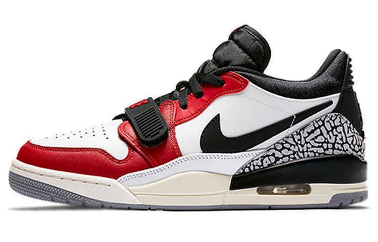 Jordan Legacy 312 low chicago PU trendy shock-absorbing, non-slip and wear-resistant low-top retro basketball shoes for men, white and red