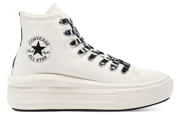 Женские кеды Converse All Star Move Chuck Taylor High Top (бело-черные) — Белый / чёрный — фото 2
