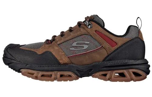 Skechers ATLAN Cushioning Slip Resistant Abrasion Resistant Low top Hiking Shoes Men's Gray Brown
