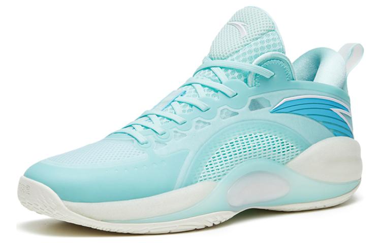Anta Cement Bubbles 3 Fabric Slip Resistant Abrasion Resistant Low top Basketball Shoes Men’s Ice Refreshing Blue