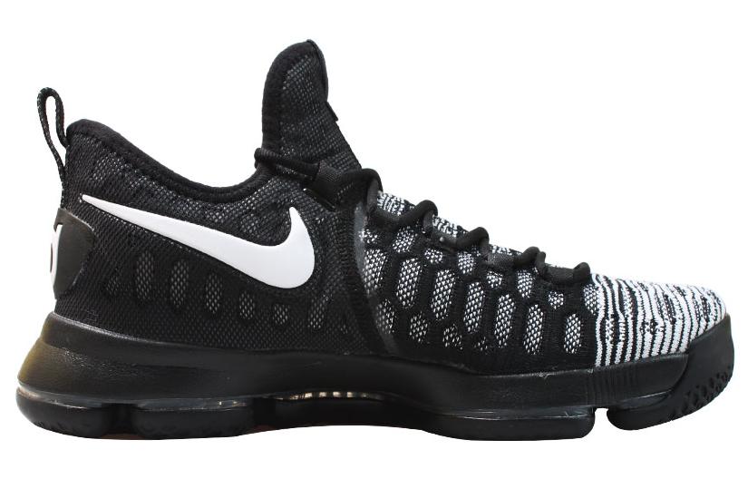 Мужские кроссовки Nike KD 9 EP 9 (черно-белые) — Чёрный / белый — фото 2