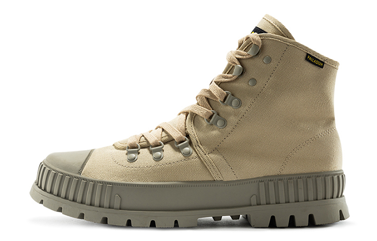 Palladium Pallashock Hkr Hi Slip Resistant Abrasion Resistant High top Canvas Shoes Unisex Desert