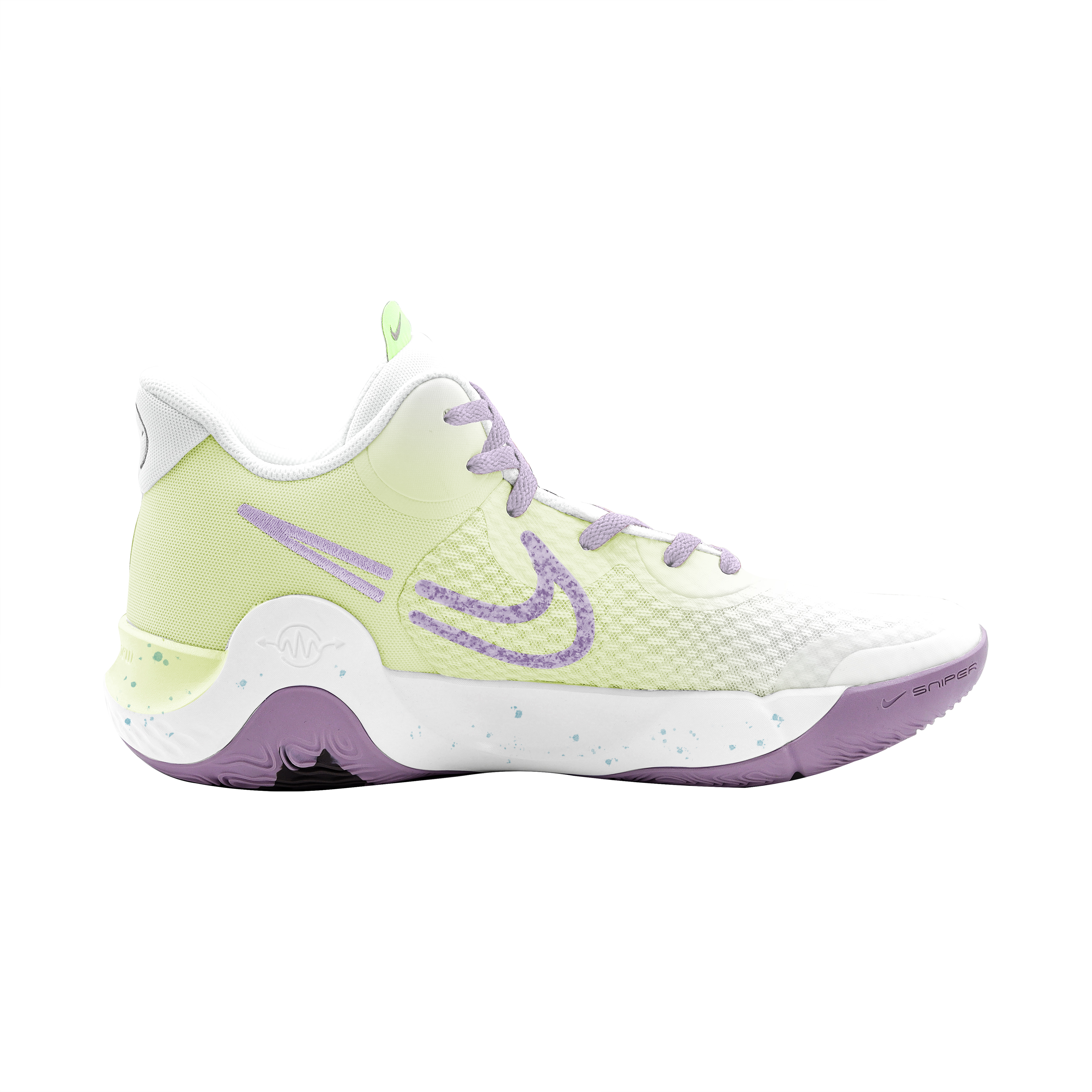 Nike KD Trey 5 IX Vintage Basketball Shoes Men’s Mid Top White/Green/Purple