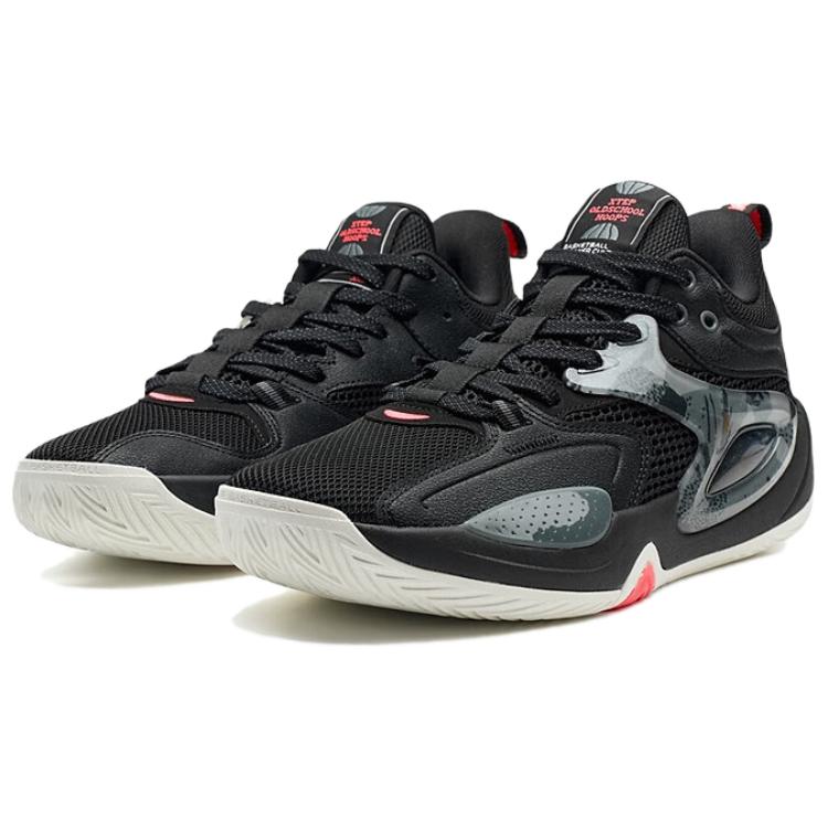 XTEP Cushioning Slip Resistant Abrasion Resistant Mid top Basketball Shoes Men’s Black