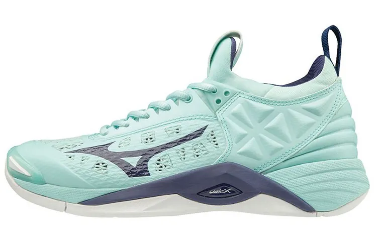 Mizuno Momentum Volleyball Shoes Unisex Mid Top Tiffany Blue/Navy Blue