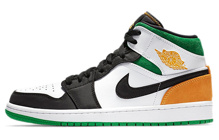 Jordan Air Jordan 1 mid se comfortable and versatile mid-top retro basketball shoes men's white green orange