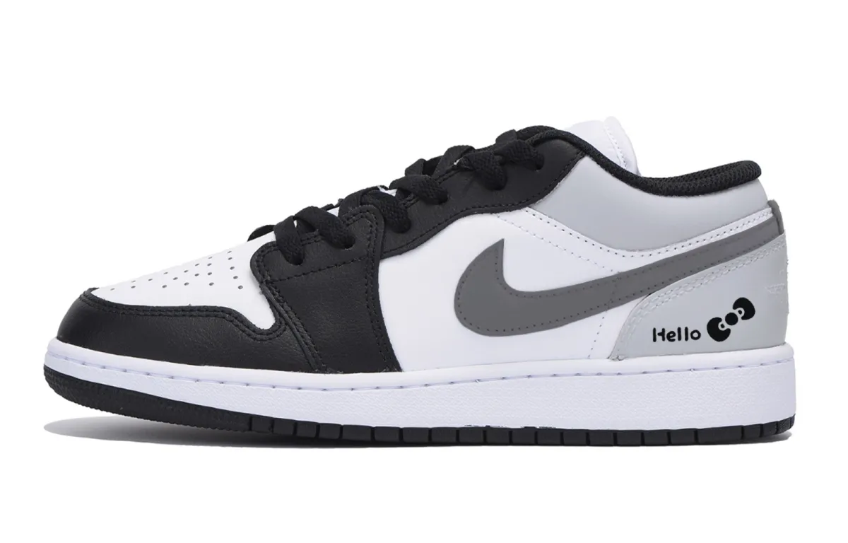Jordan Air Jordan 1 Low top Vintage Basketball Shoes Men's Black White Gray