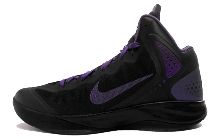 Nike Zoom Hyperenforce Cushioning Slip Resistant Abrasion Resistant Mid top Basketball Shoes Men's Black Purple