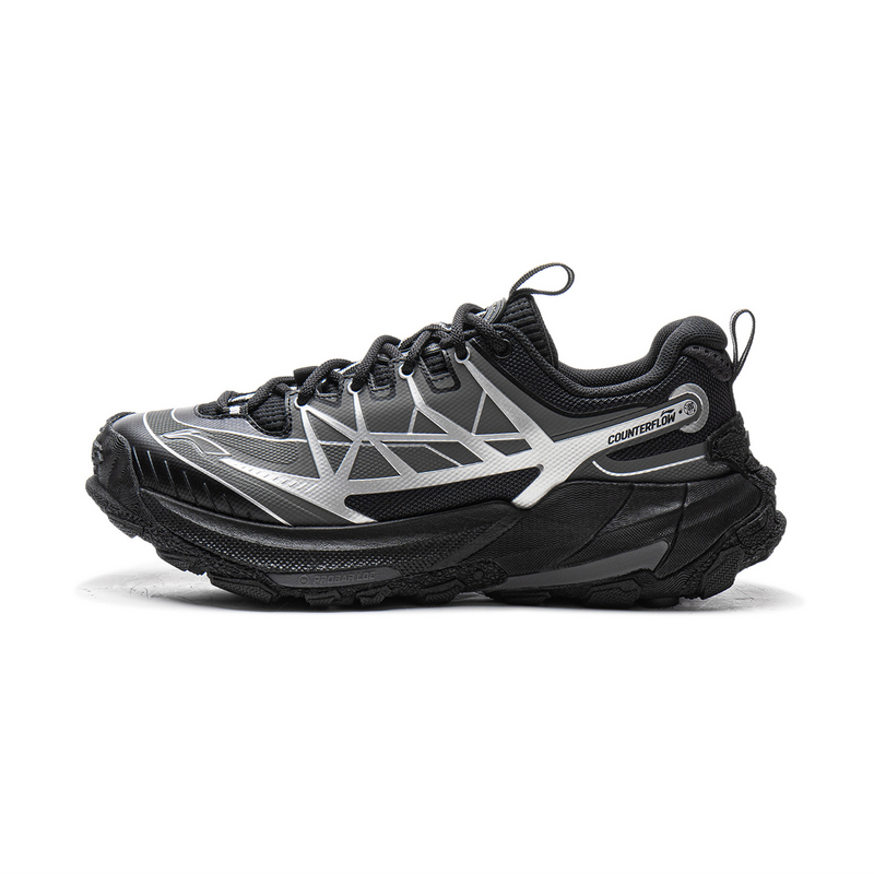 Li Ning Outdoor CF Tracing, Yijie 2.0 TPU Low top Hiking Shoes Unisex Black Silver