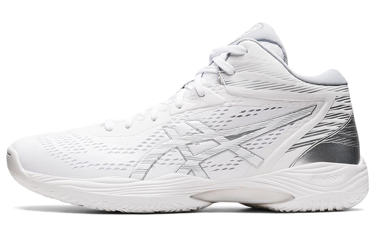 ASICS Gel-Hoop V14 Round Toe Comfortable Fabric Mid-top Basketball Shoes Unisex White