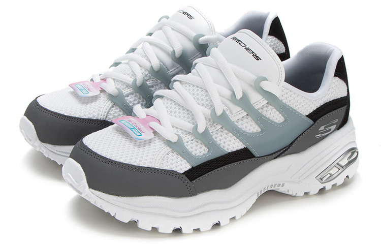 Женские кроссовки Skechers D'LITES (бело-серые) — фото 4