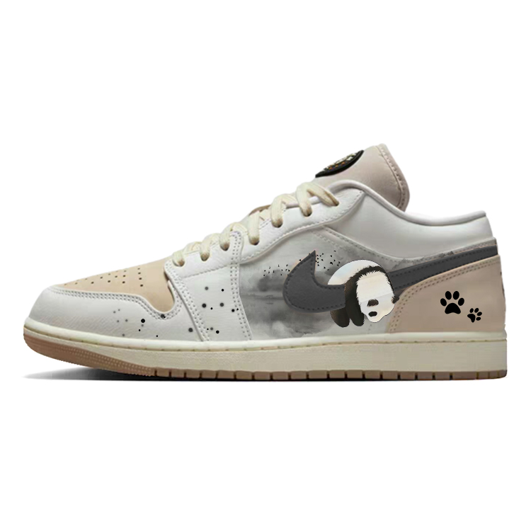 Jordan Air Jordan 1 Slip Resistant Abrasion Resistant Low top Vintage Basketball Shoes Unisex Brown