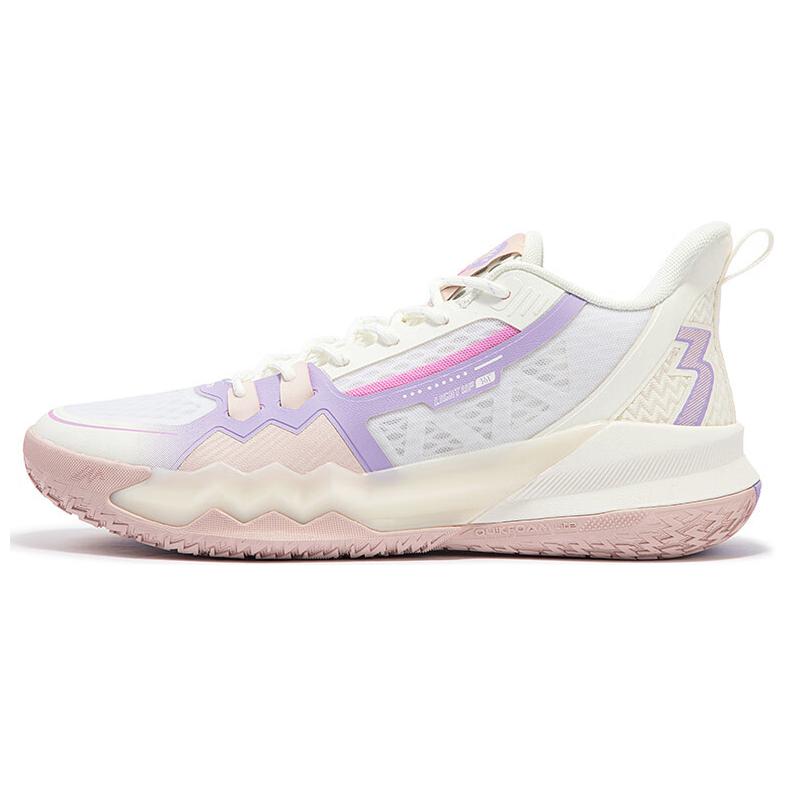 361° Abrasion Resistant Abrasion Resistant Low top Basketball Shoes Men’s White Rice Purple