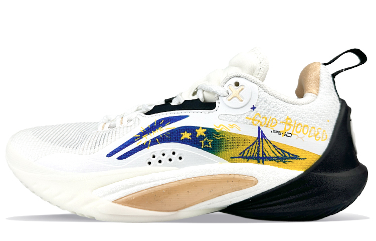 Li Ning Speed 10 Low top Basketball Shoes Men’s White Gold