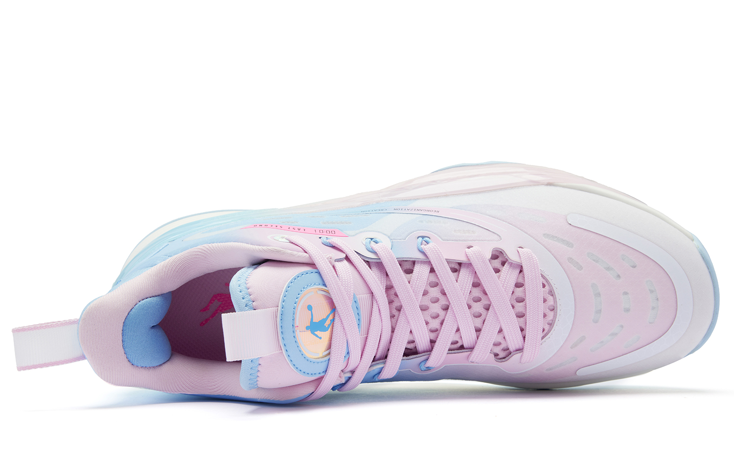 QIAODAN Killing Move 3.0 Cushioning, Wear Resistant Mid top Basketball Shoes Men’s Blue White Pink