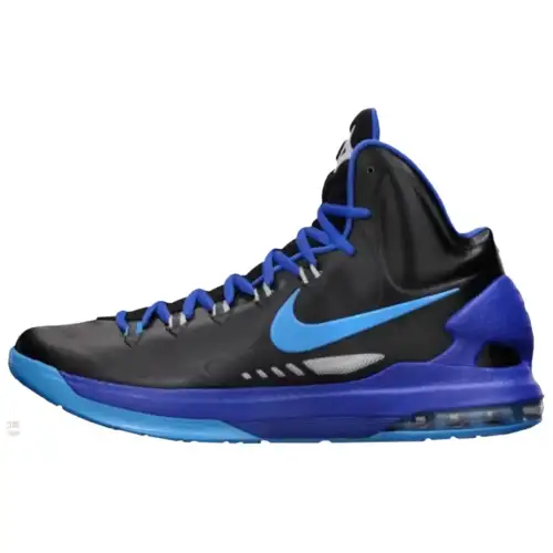 Nike KD 5 Slip Resistant Abrasion Resistant High top Basketball Shoes Men's Black Blue