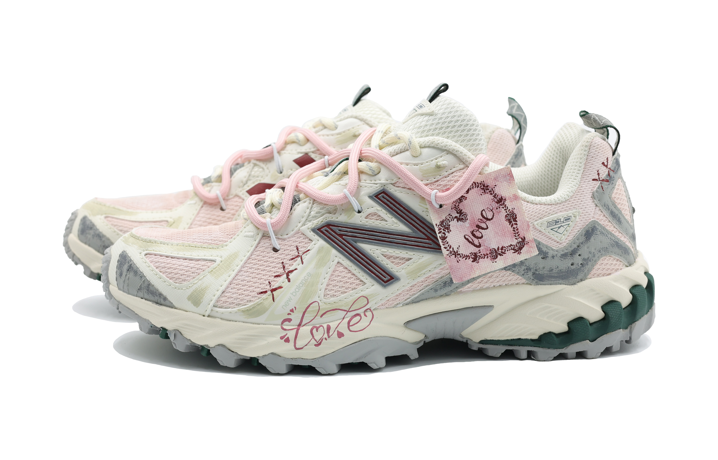 New Balance 610T Slip Resistant Abrasion Resistant Low top Hiking Shoes Unisex Beige Pink