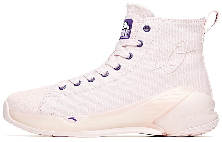 Anta Slip Resistant Abrasion Resistant High top Basketball Shoes Women's Pink