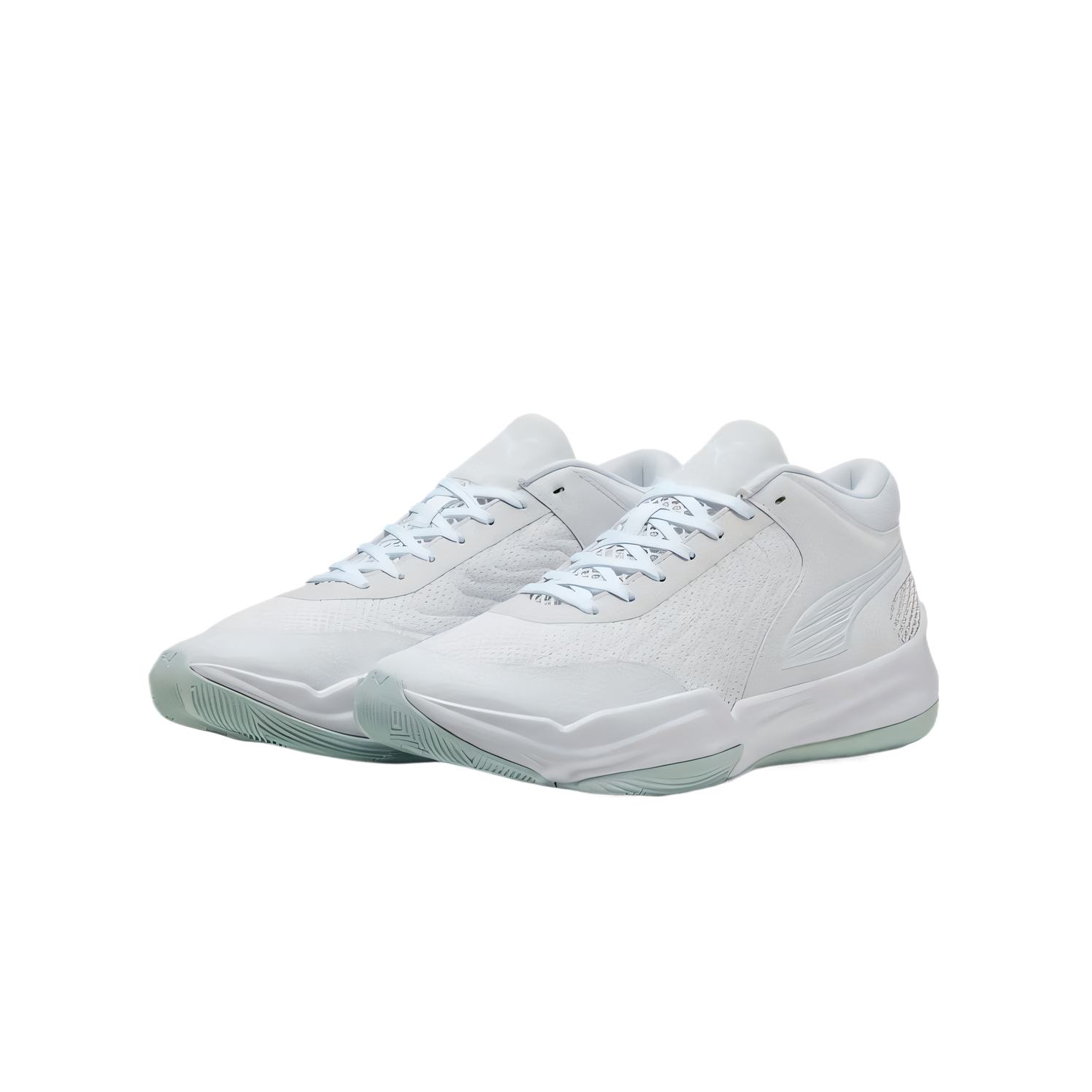 PUMA Court Pro Textile, Artificial Leather Mid top Basketball Shoes Unisex White
